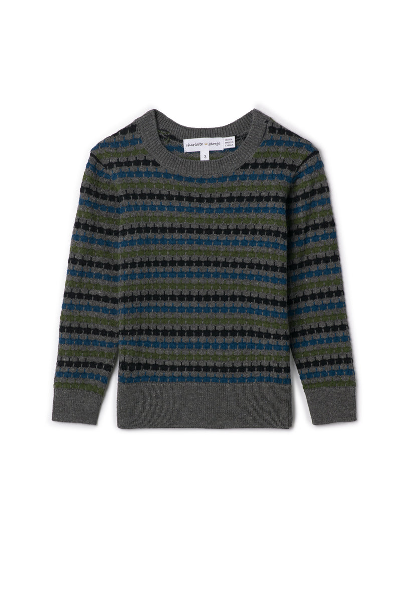 Charlotte & George Stripe Knit Sweater - Grey
