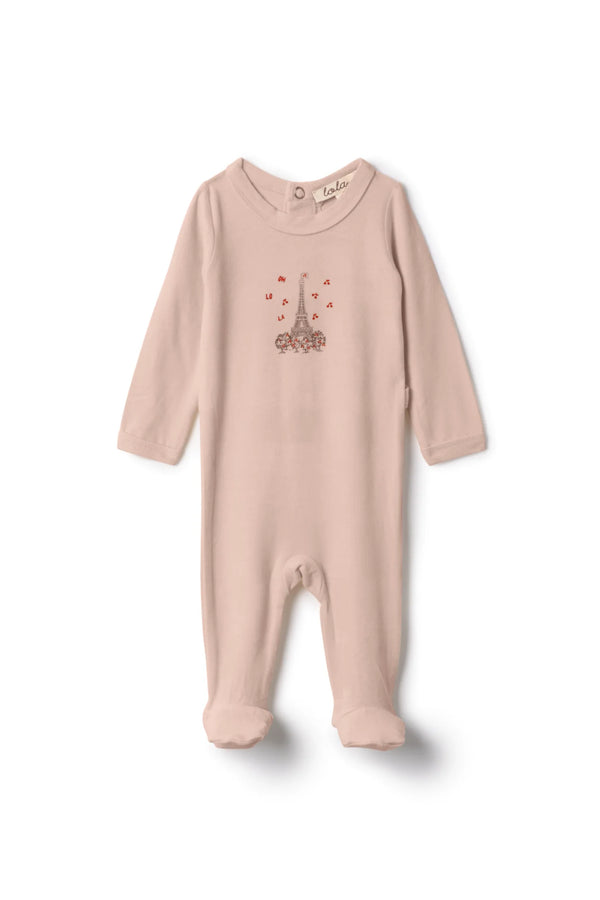 Lola Eiffel Tower Print Footie