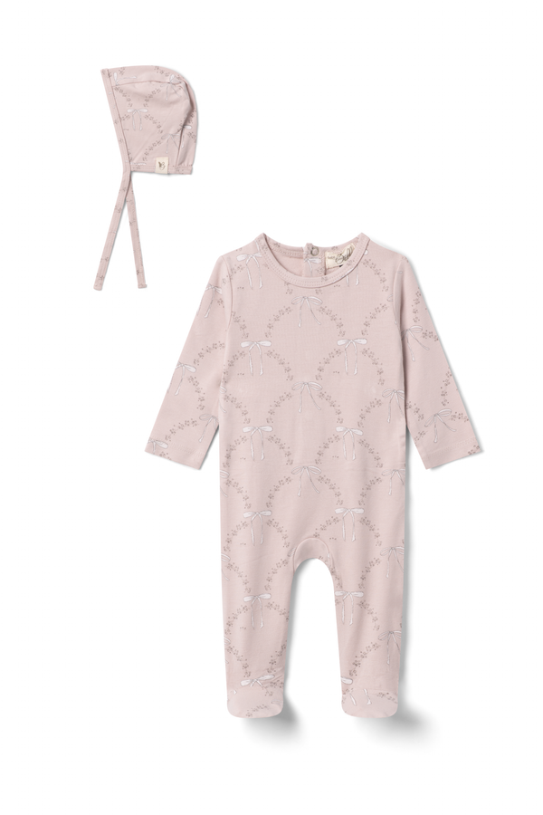 Bebe Bella All Over Bow Print Footie Set
