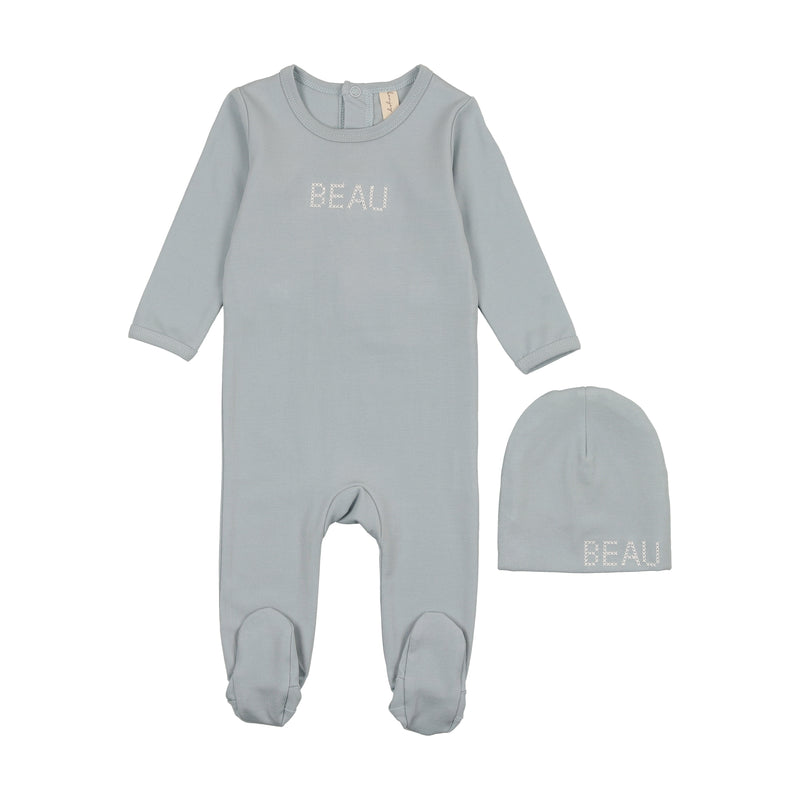 Bonjoy Stiched Beau Footie Set Light Blue