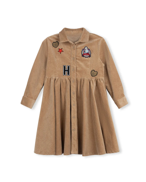 Hellow Yellow Corduroy Shirt Dress