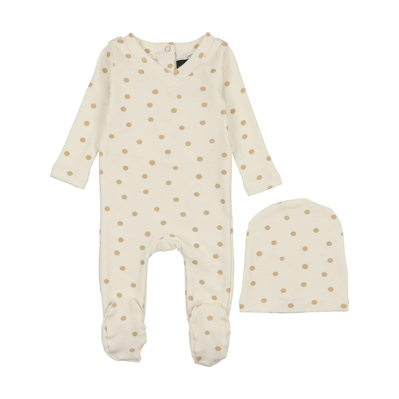 Cuddle & Coo Gold Dots Footie Set