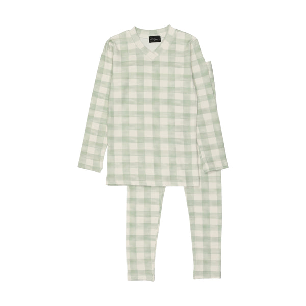 Cuddle and Coo Mint Checked Pajamas