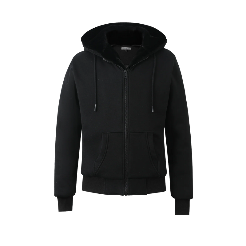 T.O. Removable Fur Hoodie - Black