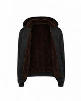 T.O. Fully Lined Fur Hoodie - Dark Brown