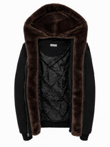 T.O. Removable Fur Hoodie - Dark Brown