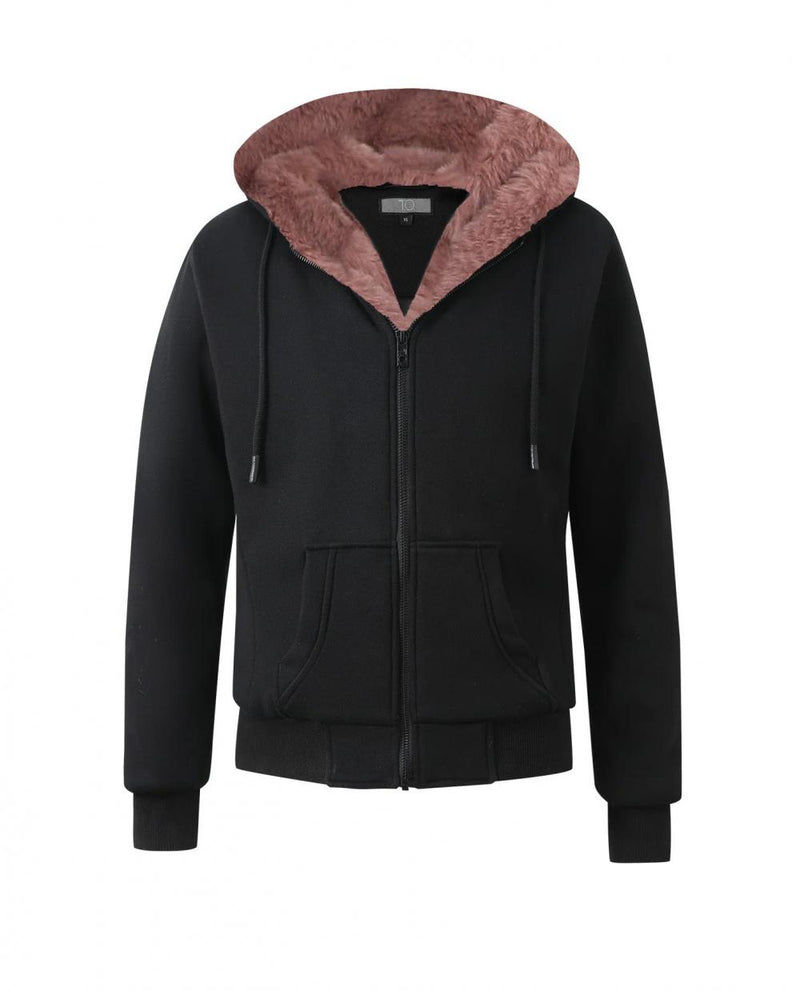 T.O. Removable Fur Hoodie - Mauve