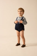 Analogie Plaid Edition Boys Romper  - Navy