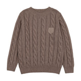 Analogie Chunky V Neck Sweater - Misty Oat Heath