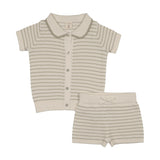 Analogie Textured Stripe Knit Set - Shrub Green