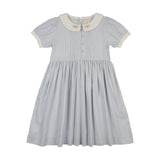 Analogie Pintuck Collar Dress Ss - Clear Blue