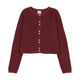Analogie Fine Knit Cardigan - Deep Red