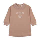 Analogie Varsity Crest Sweatshirt Dress  - Bud Pink