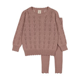 Analogie Girls Knit Set - Dried Rose