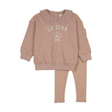 Analogie Varsity Crest Girls Sweatshirt Set  - Bud Pink