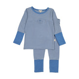Lil Legs Striped Lounge Set - Frsh Blu Stripe