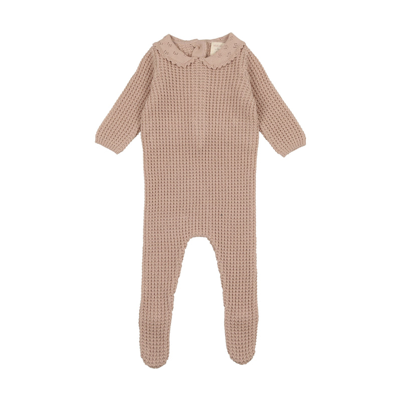 Analogie Pointelle Collar Knit Footie