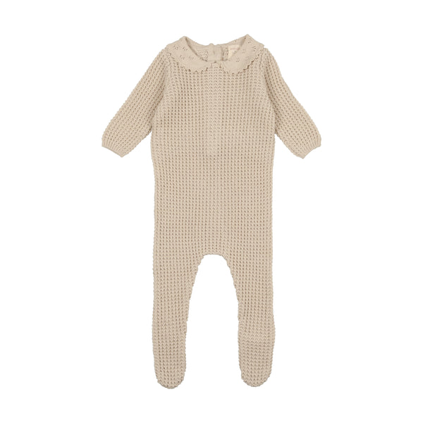 Analogie Pointelle Collar Knit Footie