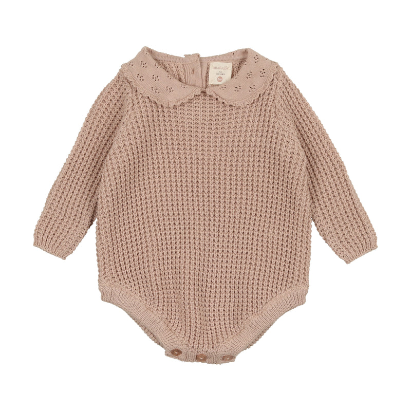 Analogie Pointelle Collar Knit Romper