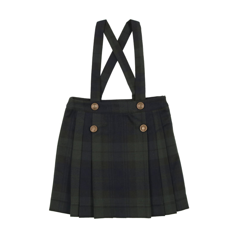 Analogie Forest Pleated Suspender Skirt