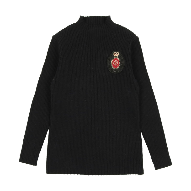 Analogie Crest Knit Funnel Neck Sweater