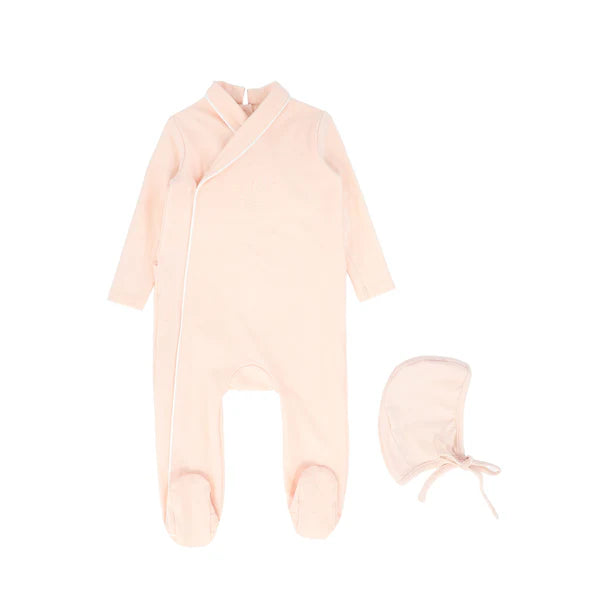 Bebe Jolee Piped Wrap Footie Pink