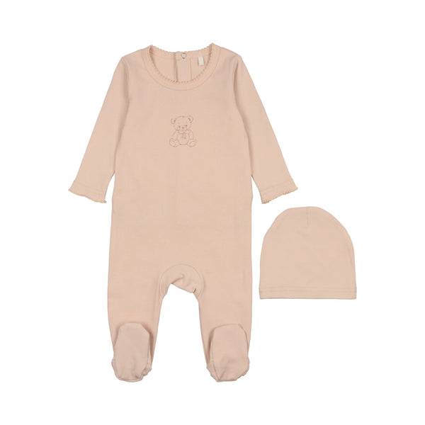 POUF Vinatge Bear Footie Pink