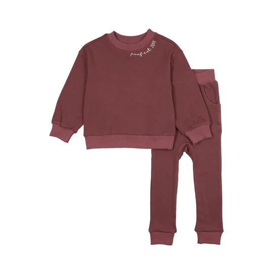 Pouf Embroidered Set Berry