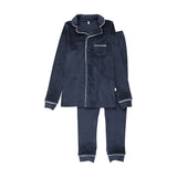 Poug Velour Grandpa Pjs - Navy