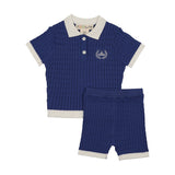 Teela Cobalt/White Knit Baby Boy Set
