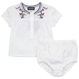 Space Grey Baby Girl Set With Embroidery