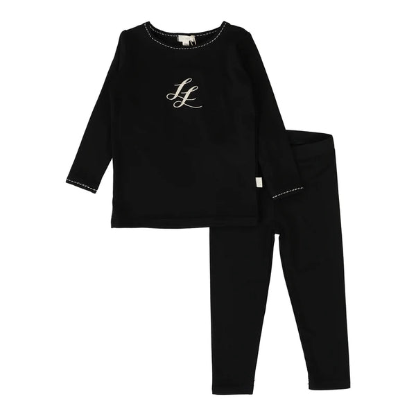 Lil Legs Emblem Lounge Set Black